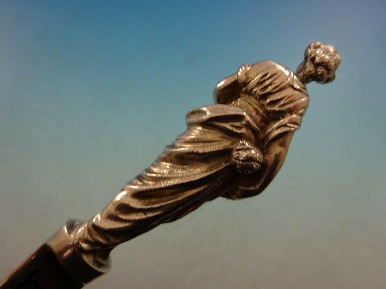 Bust by Gorham Coin Silver Punch Ladle Gold Washed 3D Figural For Sale