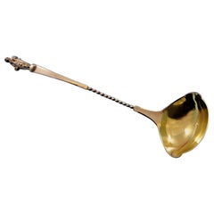 Bust by Gorham Coin Silver Punch Ladle Gold Washed 3D Figural
