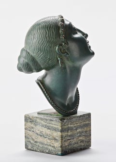 Bust by Olof Ahlberg, Swedish Grace, Signed and Dated 1920