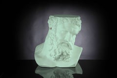 Bust Ercole "Don't Hear", Small Table/Sculpture, Ceramic, Neo Mint Color, Italy