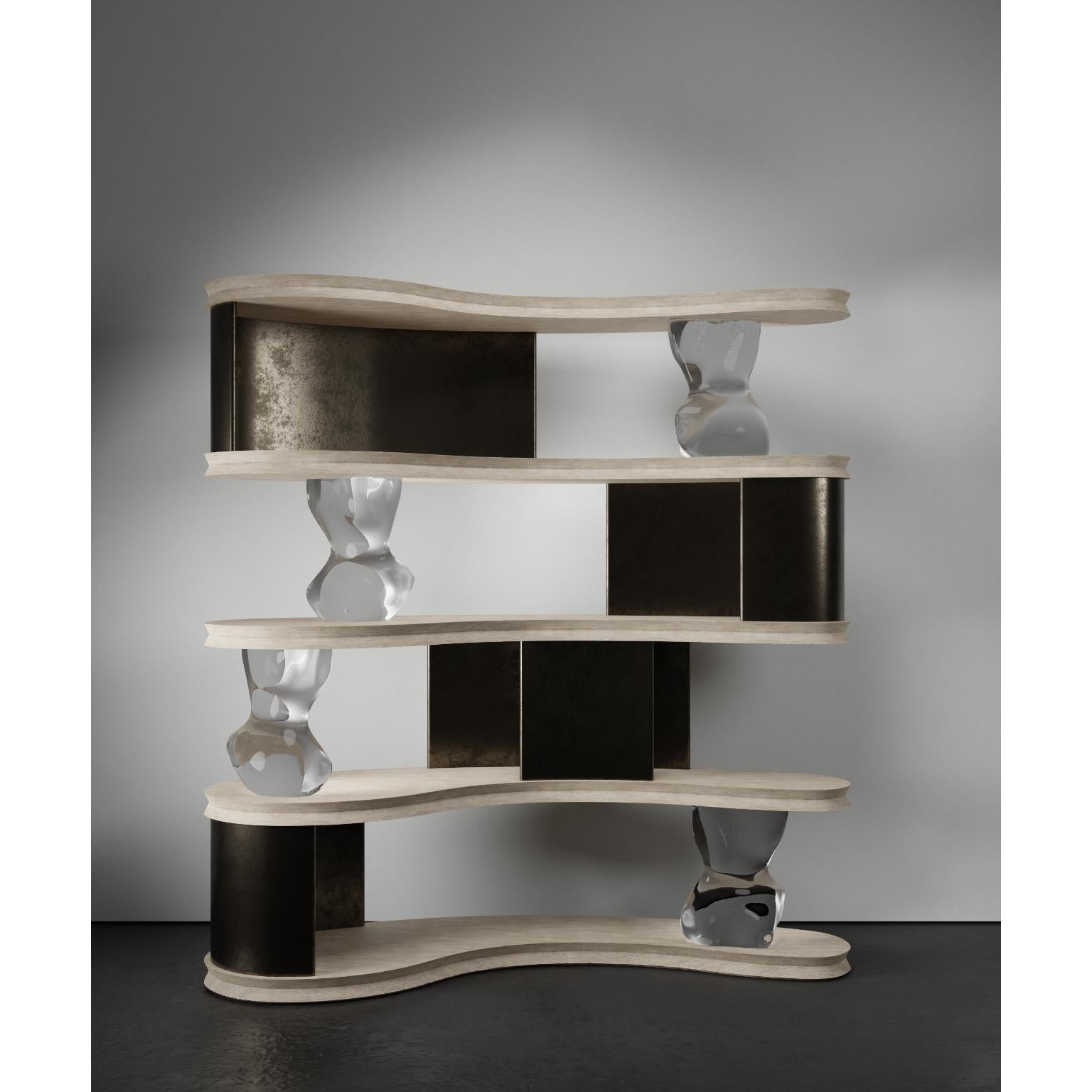 Bust Free Standing Shelving Unit by Three One Four Studio
Unique Piece.
Dimensions: D 60 x W 180 x H 190 cm.
Materials: Lacquer, modelboard, resin, and Santos rosewood.

THREE ONE FOUR studio was born from the symbiotic relationship between