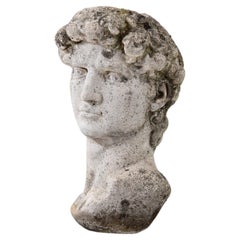 Buste Statue grecque en pierre, représentant un homme grec