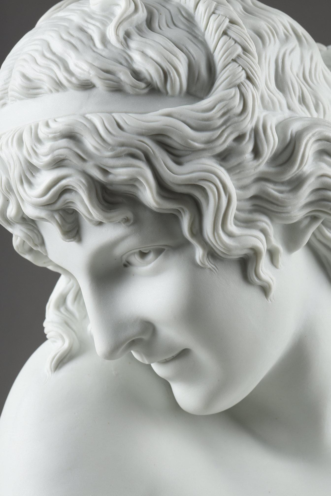 Busto in biscuit di Jean Antoine Houdon (1741-1828): modestia in vendita 5