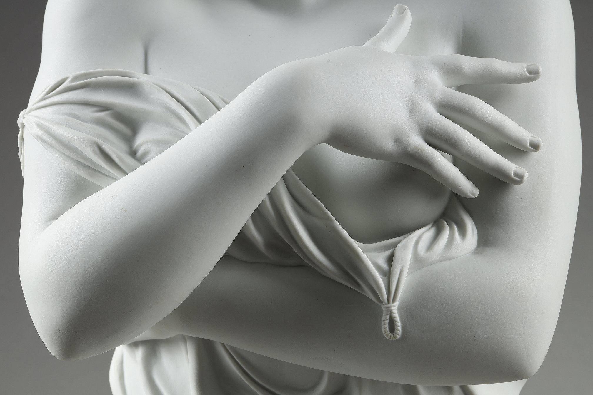 Busto in biscuit di Jean Antoine Houdon (1741-1828): modestia in vendita 11