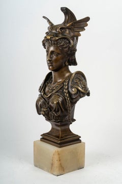 Bust in Bronze with Brown Patina on an Onyx Base, Napoleon III Period.