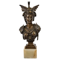 Bust in Bronze with Brown Patina on an Onyx Base, Napoleon III Period.