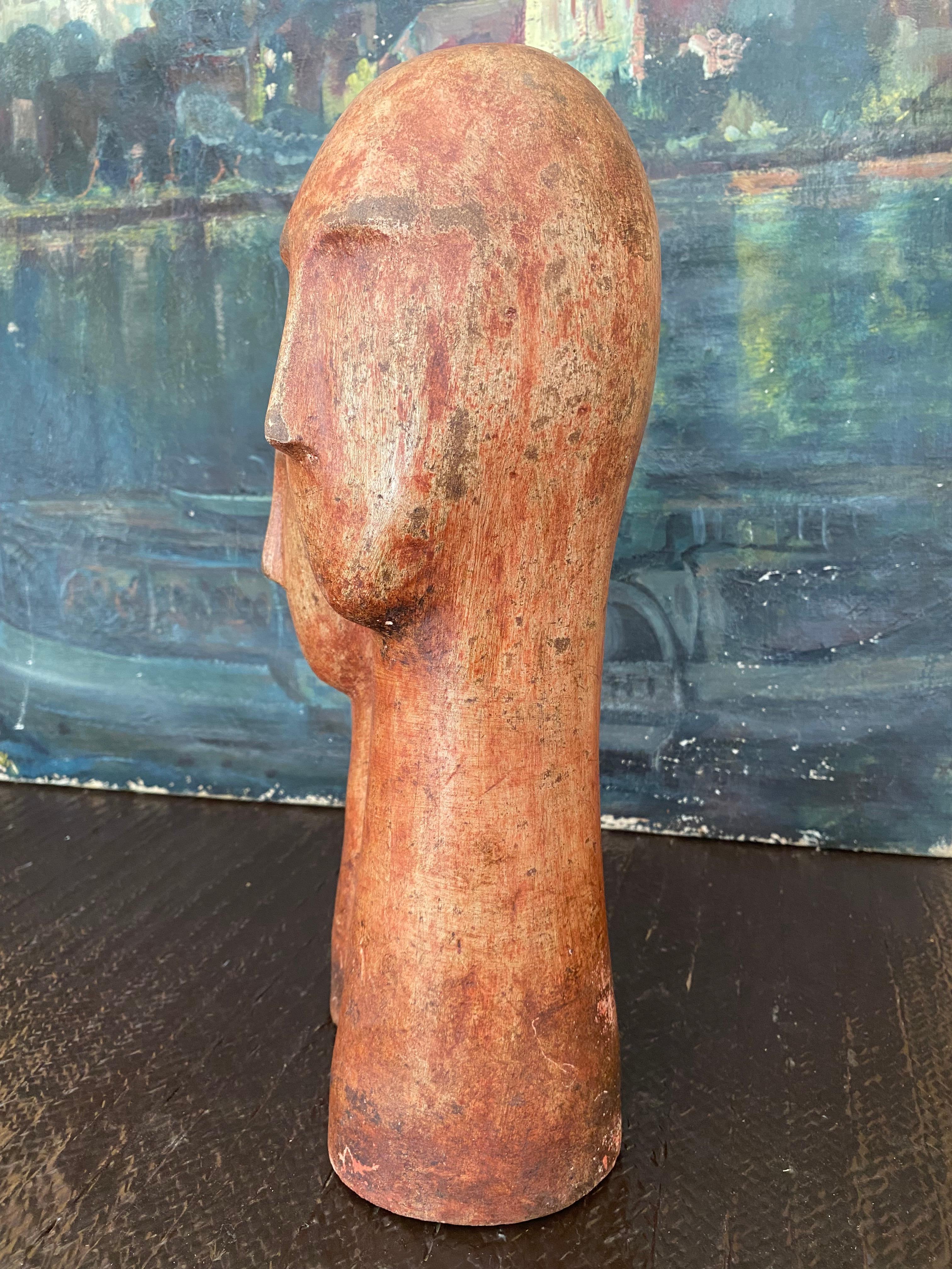 20th Century Bust in Terra Cotta of Two Figures (After Modigliani) For Sale