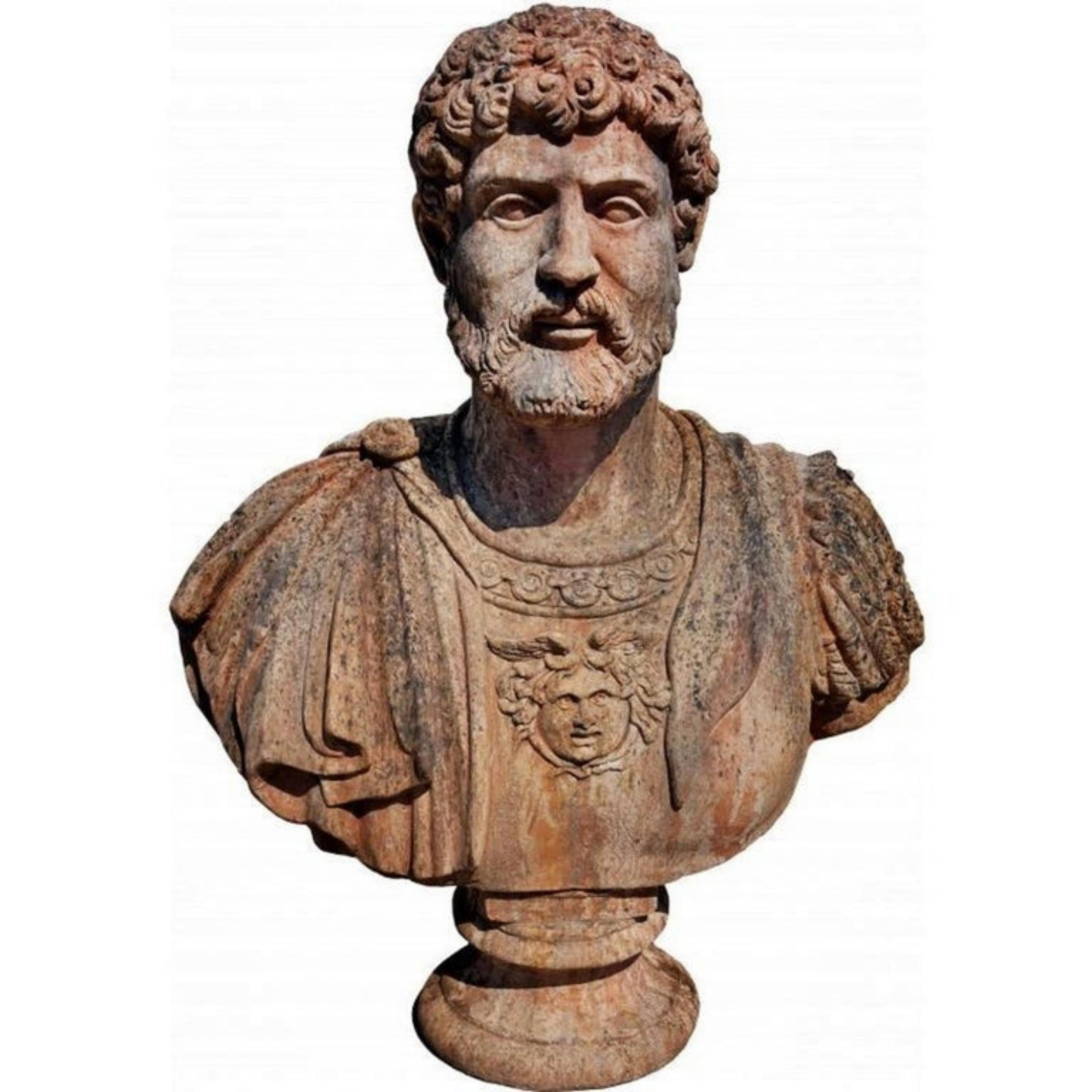 Hand-Crafted Bust in Terracotta of Publio Elio Adriano Imperatore Began, 20th Century For Sale