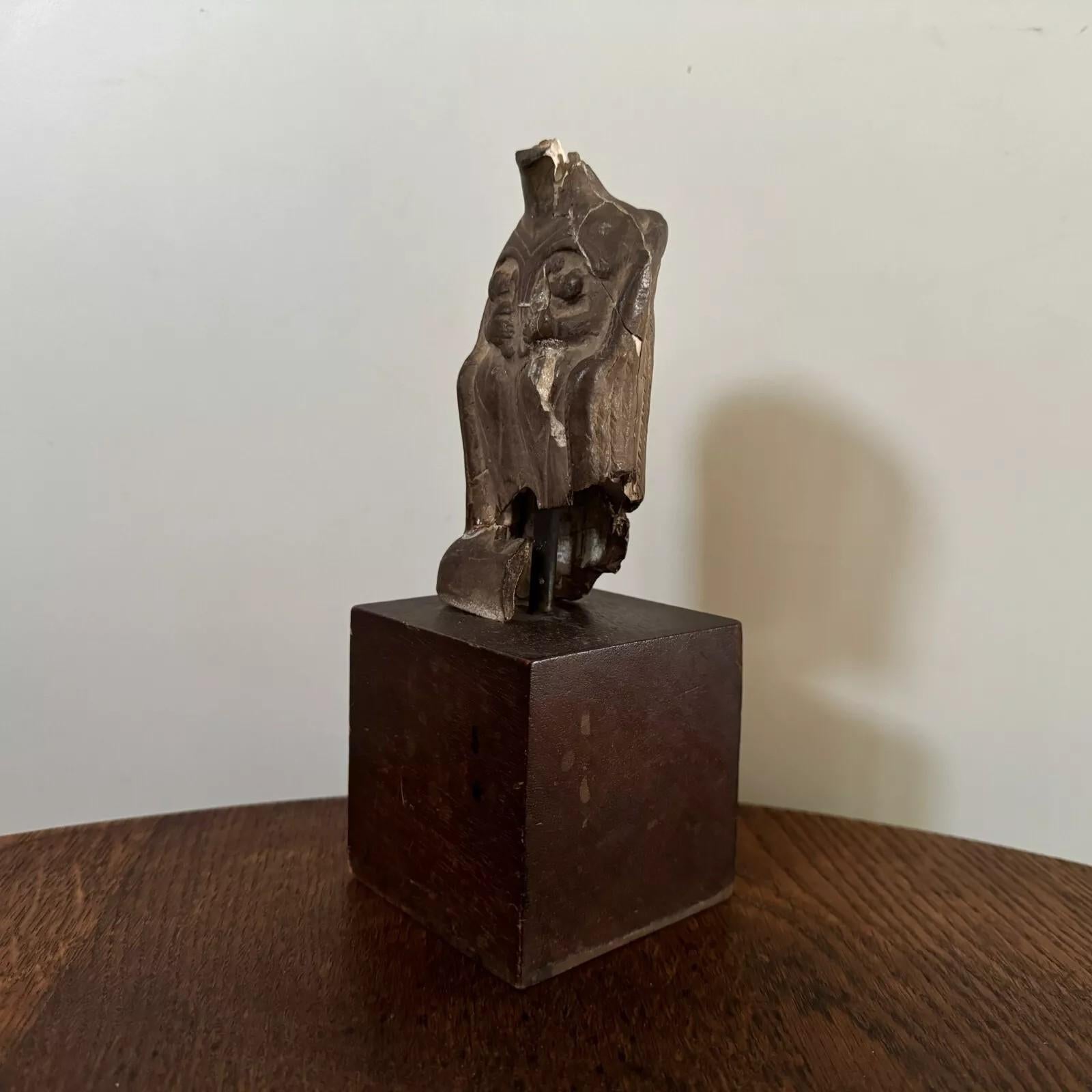 Hand-Carved Bust in the Antique Style by Ch. Filleul, Patinated Studio Plaster, 20th Century For Sale