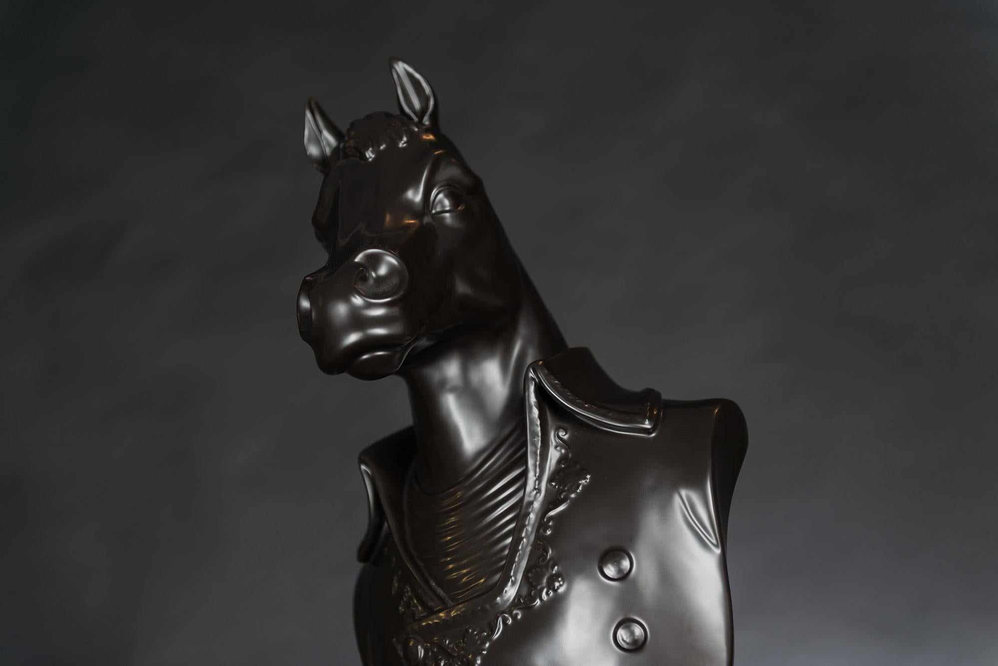 Italian Bust Marengo, Black, in Ceramic, Italy For Sale