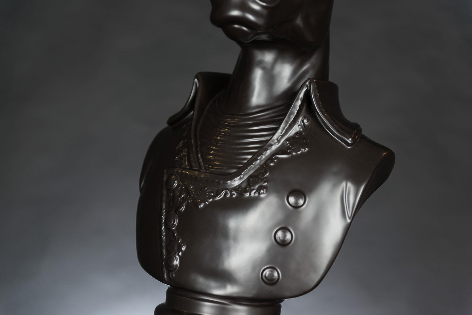 Bust Marengo, Black, in Ceramic, Italy In New Condition For Sale In Treviso, Treviso