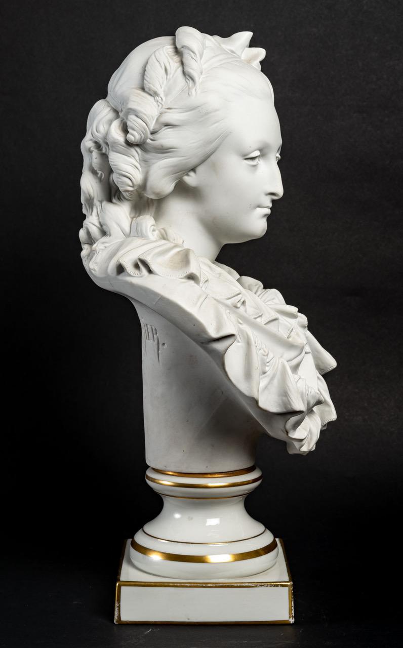 French Bust of a Courtesan in Biscuit