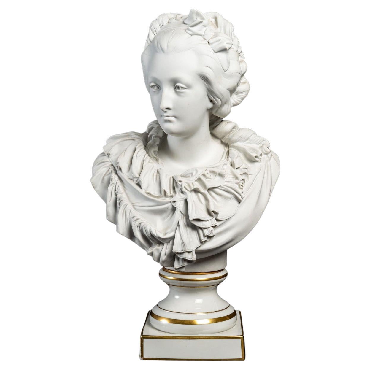 Bust of a Courtesan in Biscuit