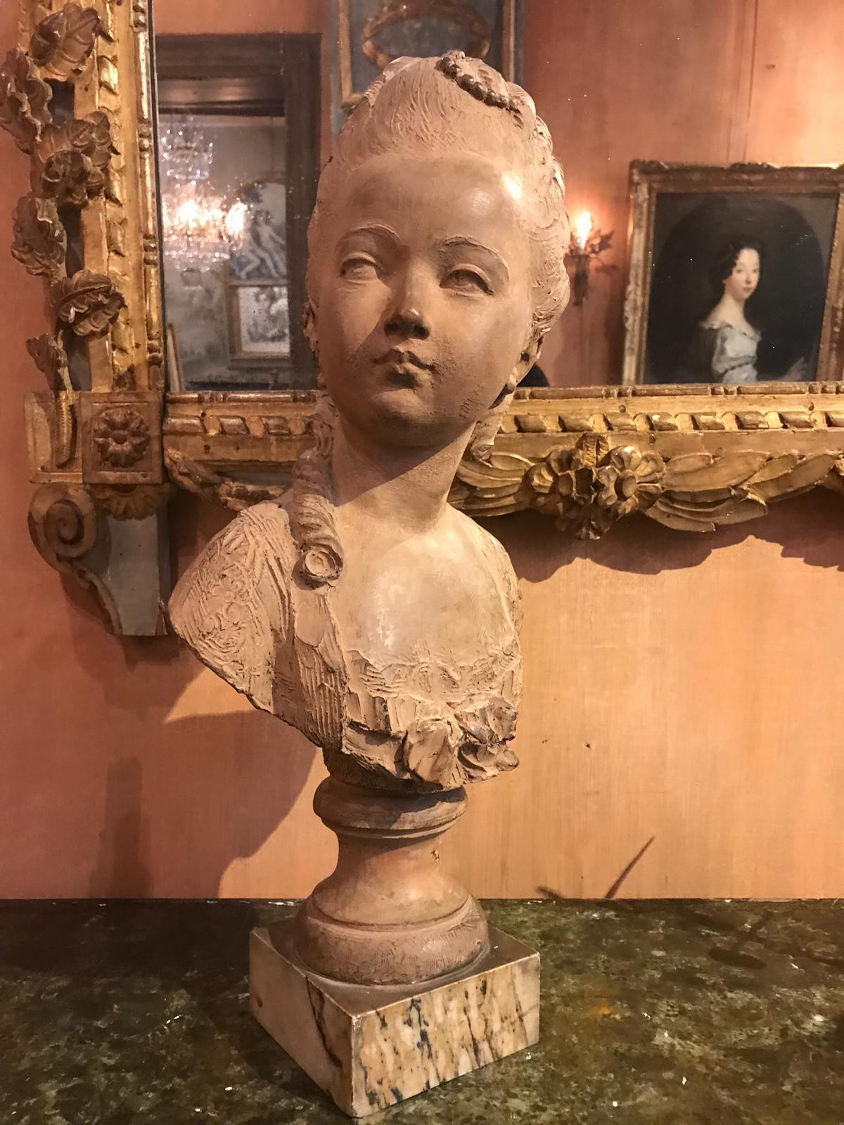 Louis XV Bust of a Little Girl, Fernand Cian For Sale