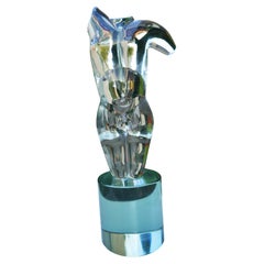Busto de hombre en vidrio transparente atribuido a Pino Signoretto