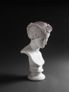 Bust of a Naiad, Attributed to John Gibson RA, Hand-Carved Carrara marble