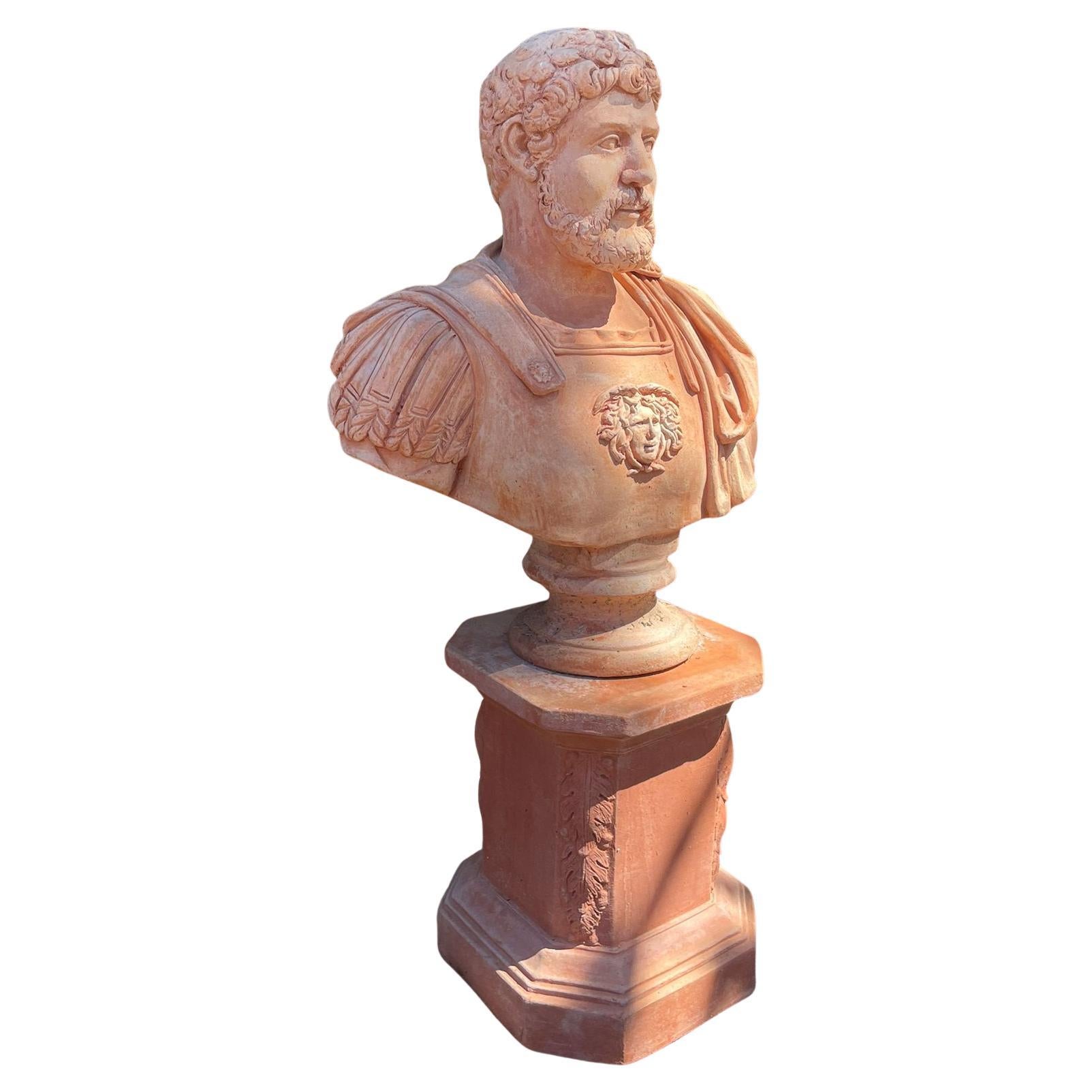 Bust of a Roman Emperor, Terracotta, Impruneta, 21st Century
With Base
Height (cm)
72
Base Dimensions (cm)
Ø21
Width (cm)
58
Depth (cm)
28

Excellent condition