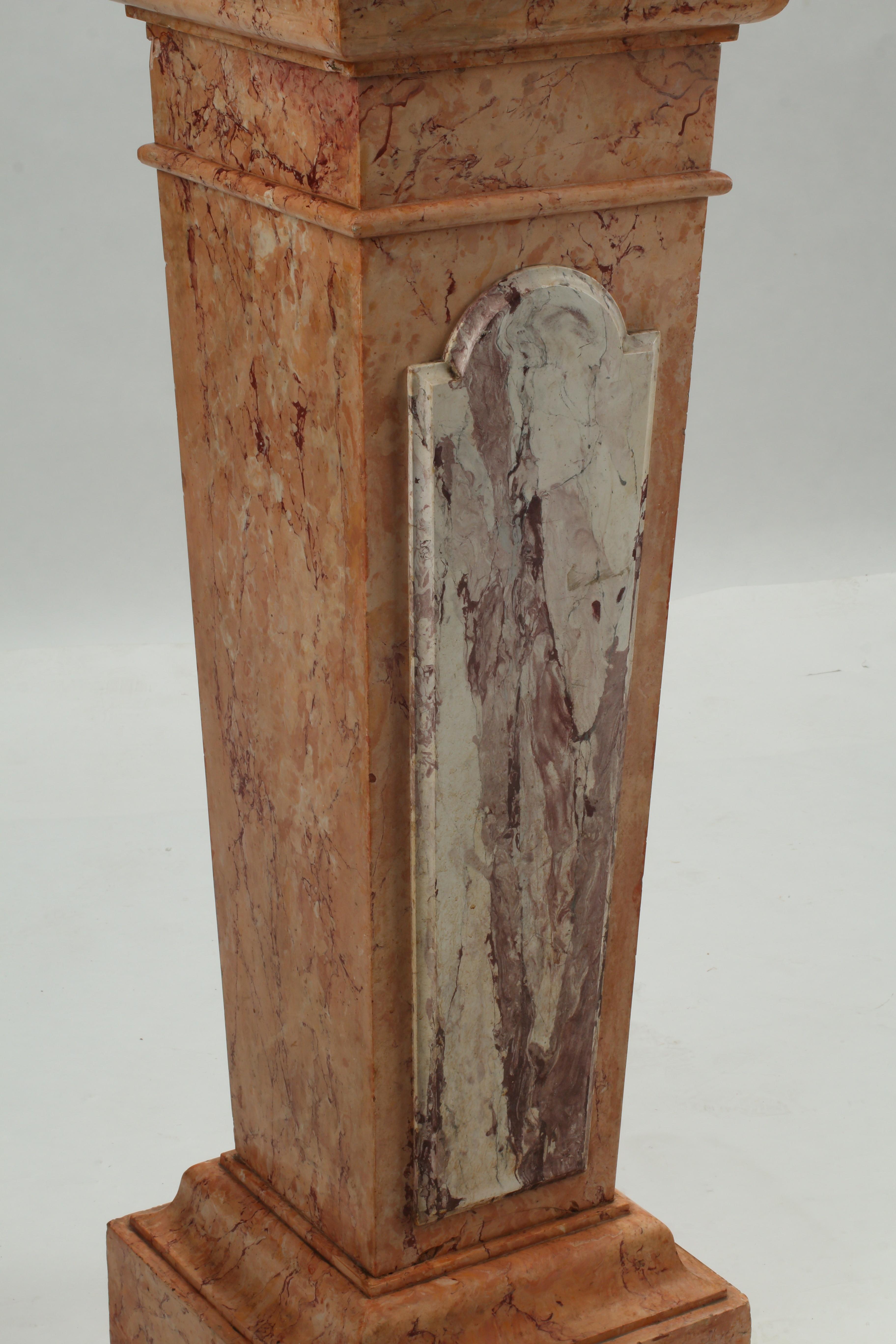 Bust of a Roman Soldier in Scagliola on Marble Pedestal, Italian 19th Century For Sale 1