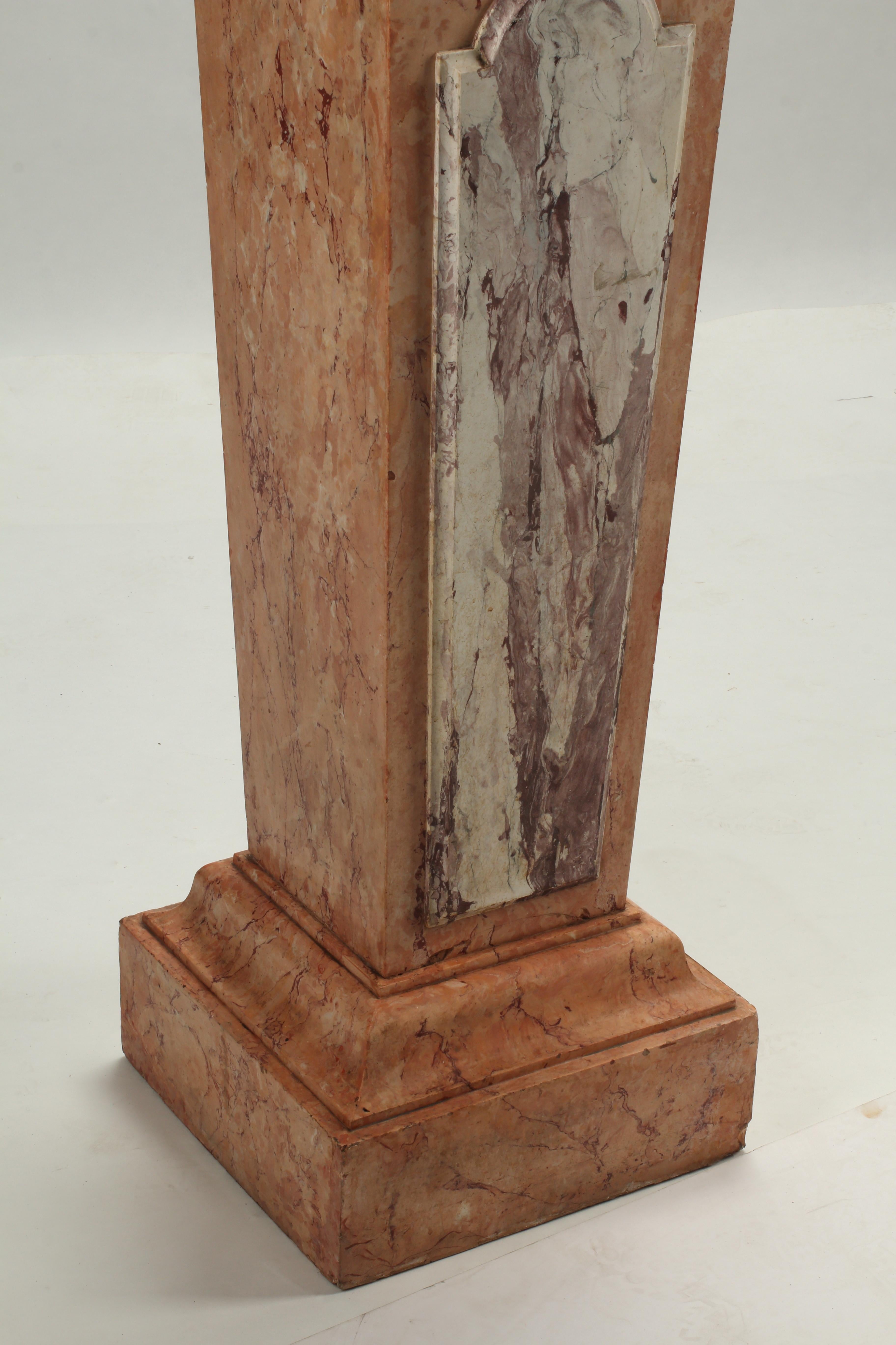 Bust of a Roman Soldier in Scagliola on Marble Pedestal, Italian 19th Century For Sale 2