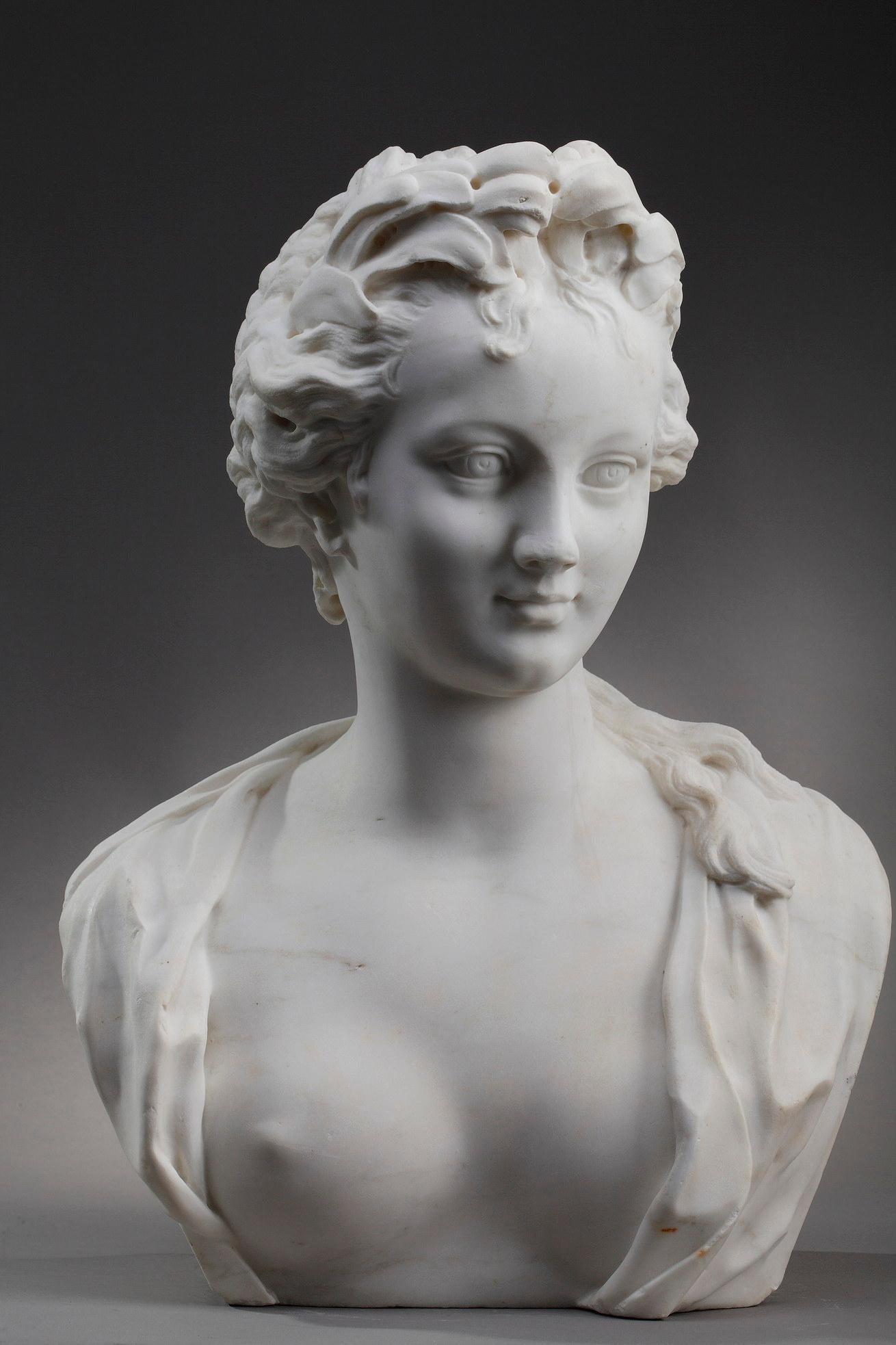 French Bust of a Victory Crowned with Laurel, 19th Century