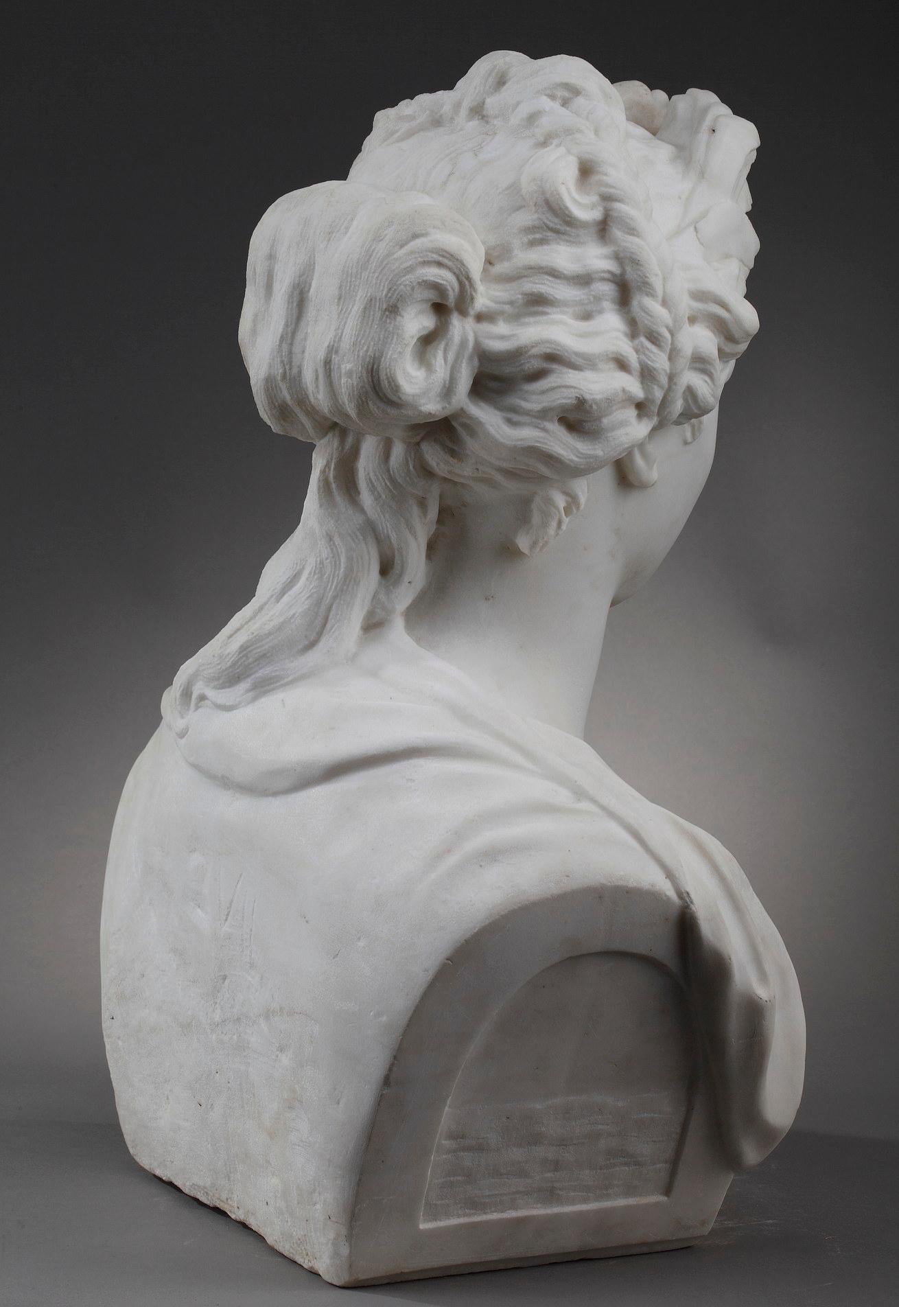 Marble Bust of a Victory Crowned with Laurel, 19th Century
