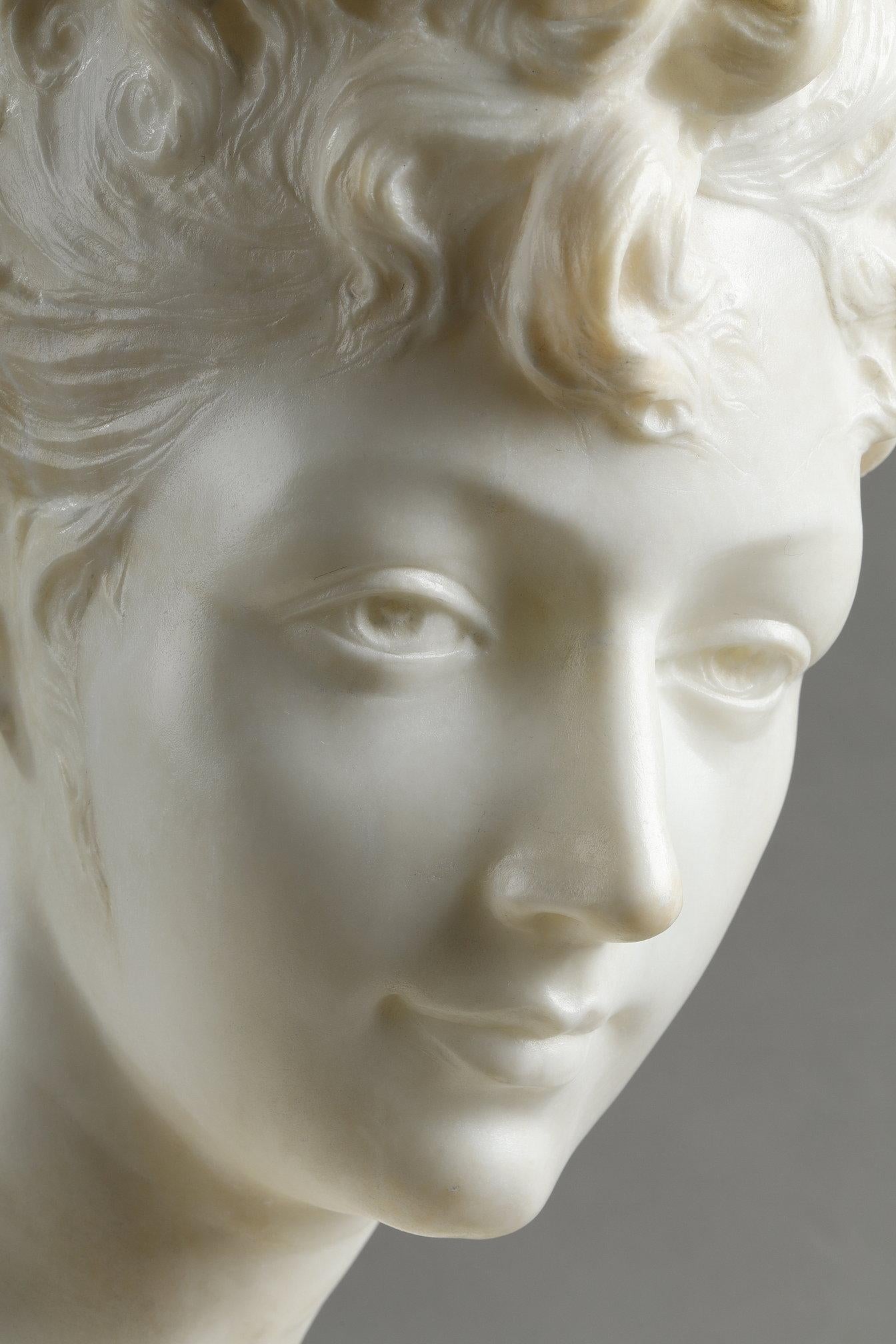 Bust of a woman in marble, Henri Emile Allouard (1844-1929) For Sale 11