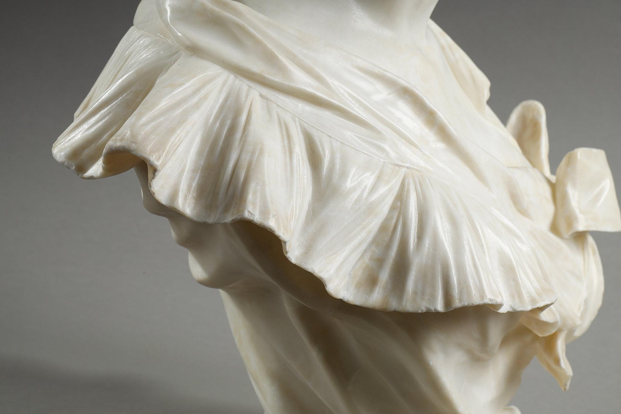 Bust of a woman in marble, Henri Emile Allouard (1844-1929) For Sale 12