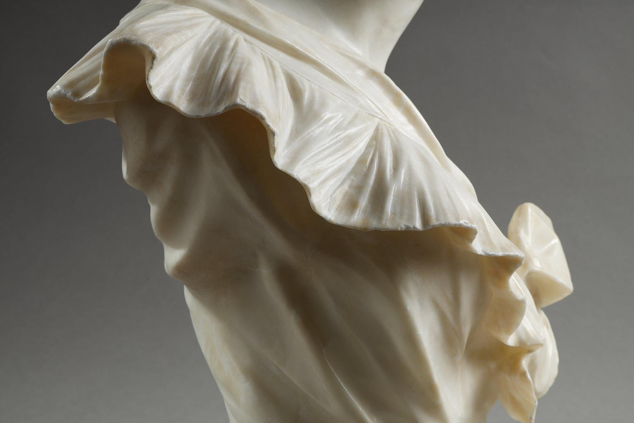 Bust of a woman in marble, Henri Emile Allouard (1844-1929) For Sale 13