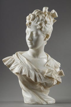 Busto di donna in marmo, Henri Emile Allouard (1844-1929)