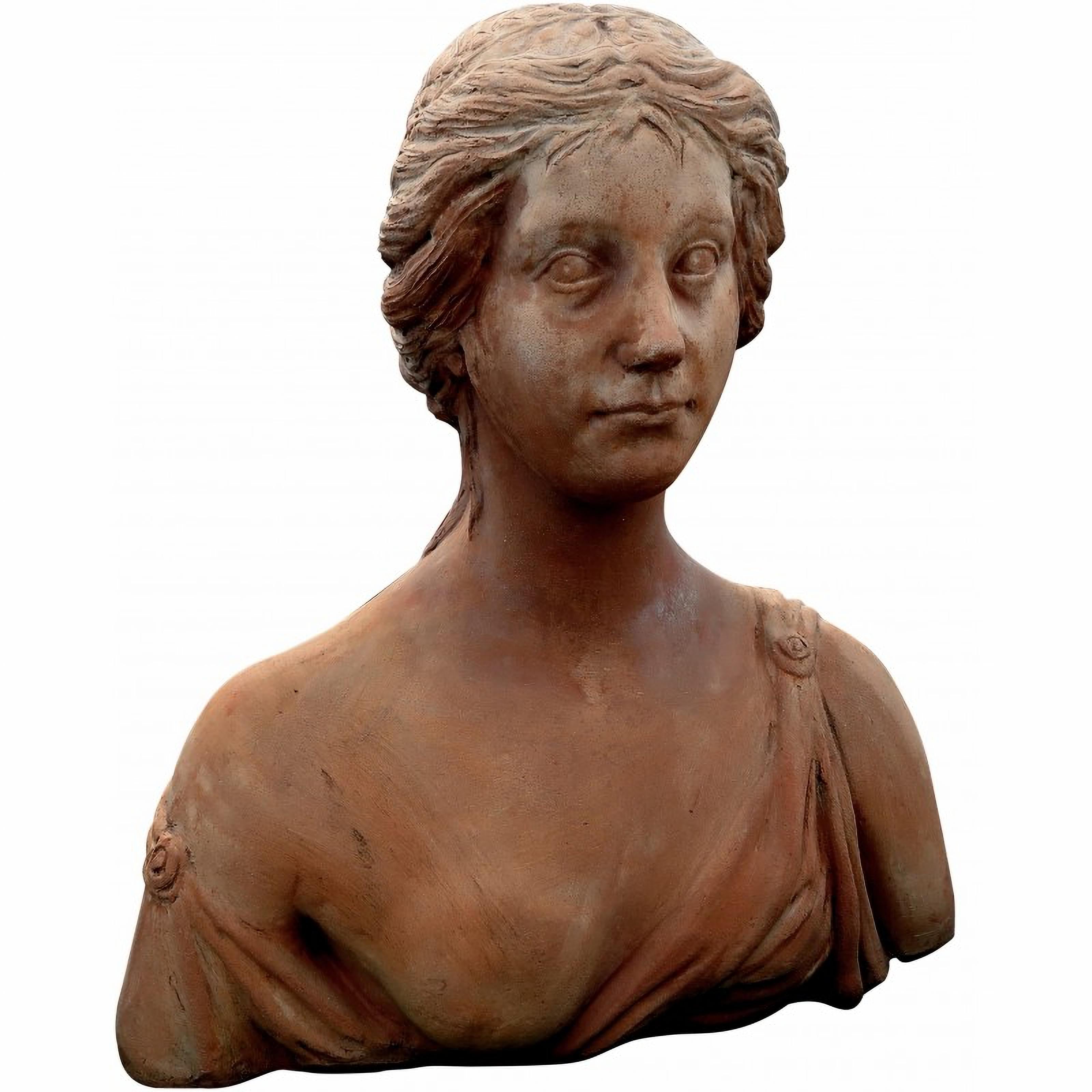 Modern BUST OF A YOUNG FLORENTINE RENAISSANCE WOMAN 20th Century For Sale