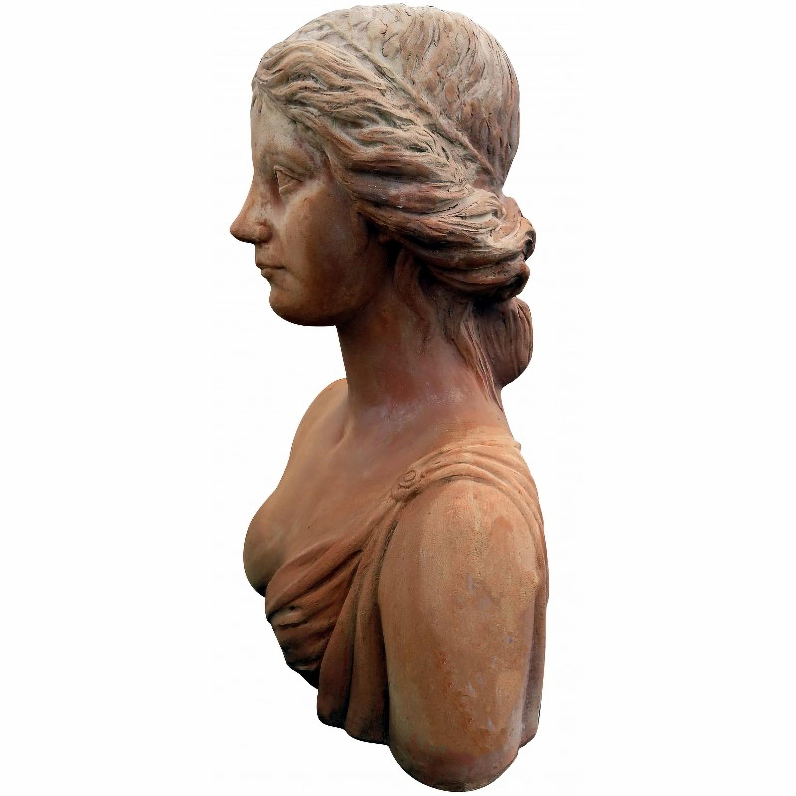 Italian BUST OF A YOUNG FLORENTINE RENAISSANCE WOMAN 20th Century For Sale