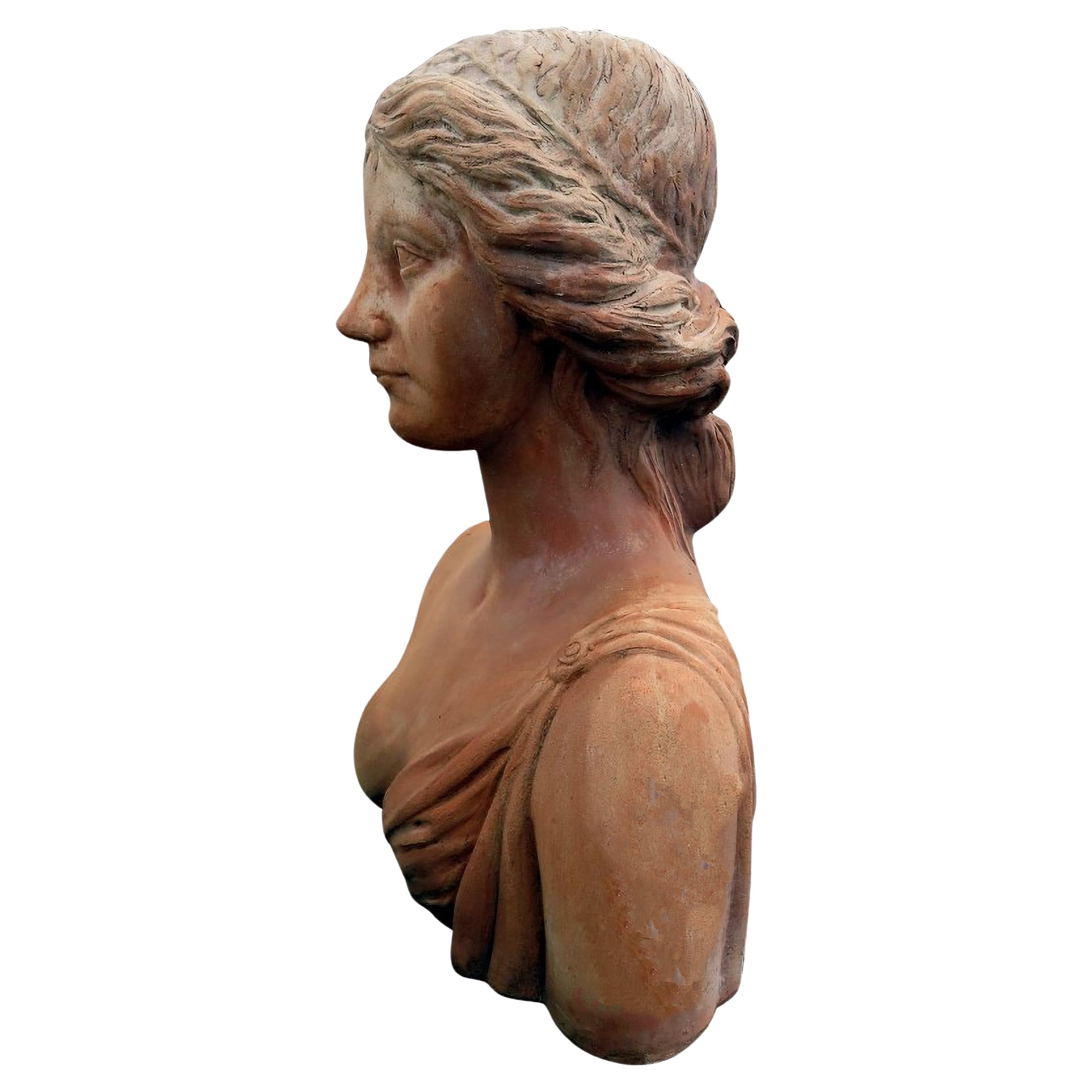 BUST OF A YOUNG FLORENTINE RENAISSANCE WOMAN 20th Century For Sale