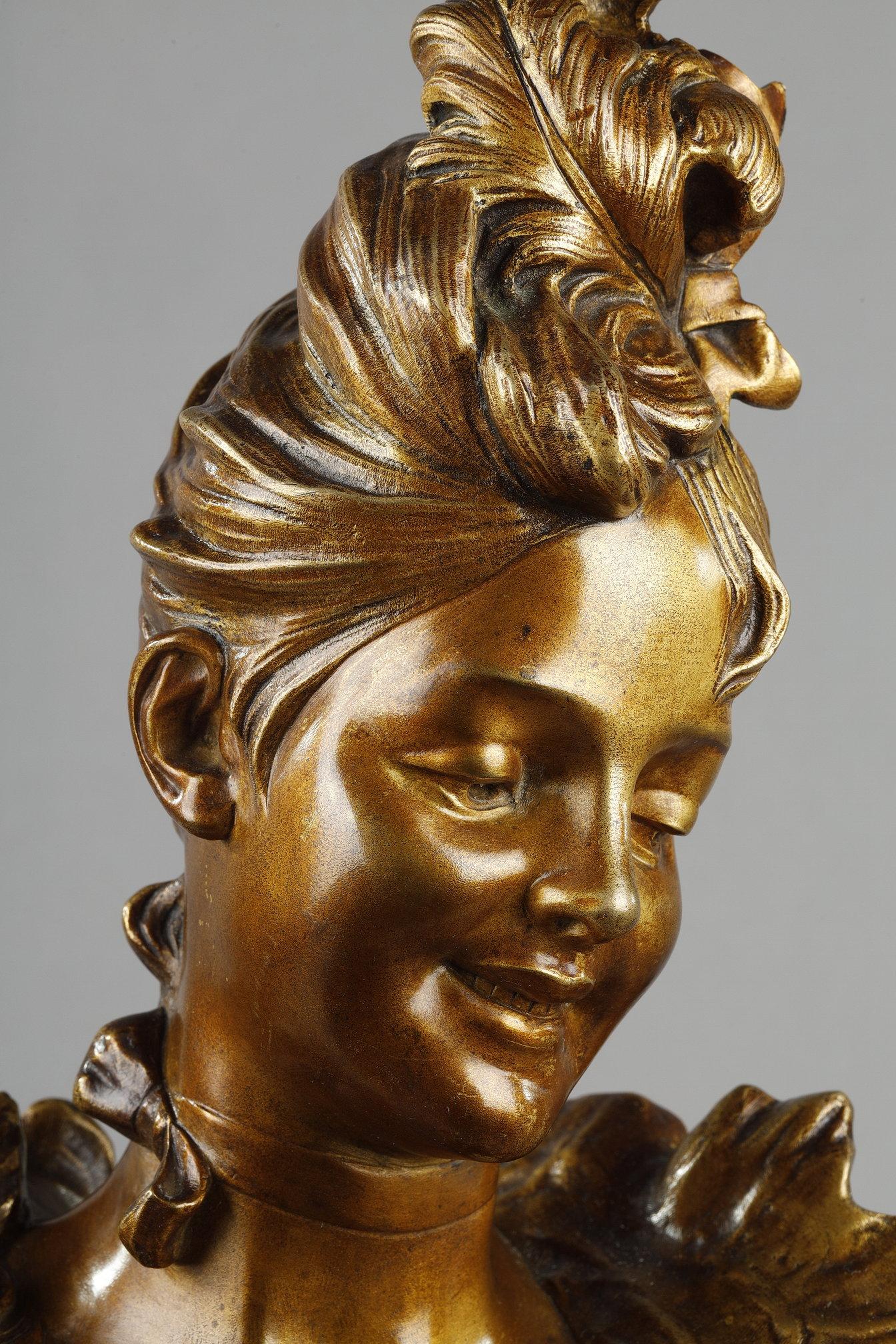 Bust of a young woman from the Belle-époque, by Victor Léopold Bruyneel For Sale 4