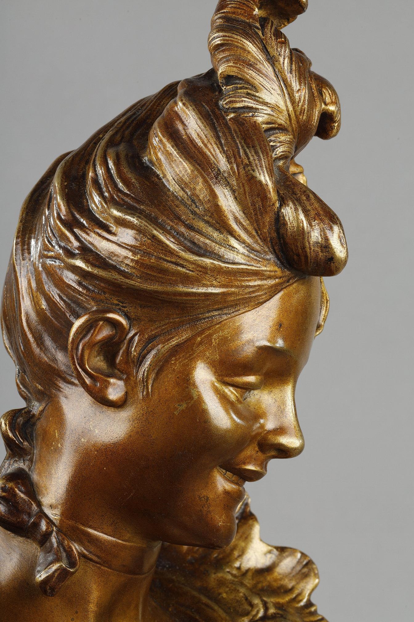 Bust of a young woman from the Belle-époque, by Victor Léopold Bruyneel For Sale 5