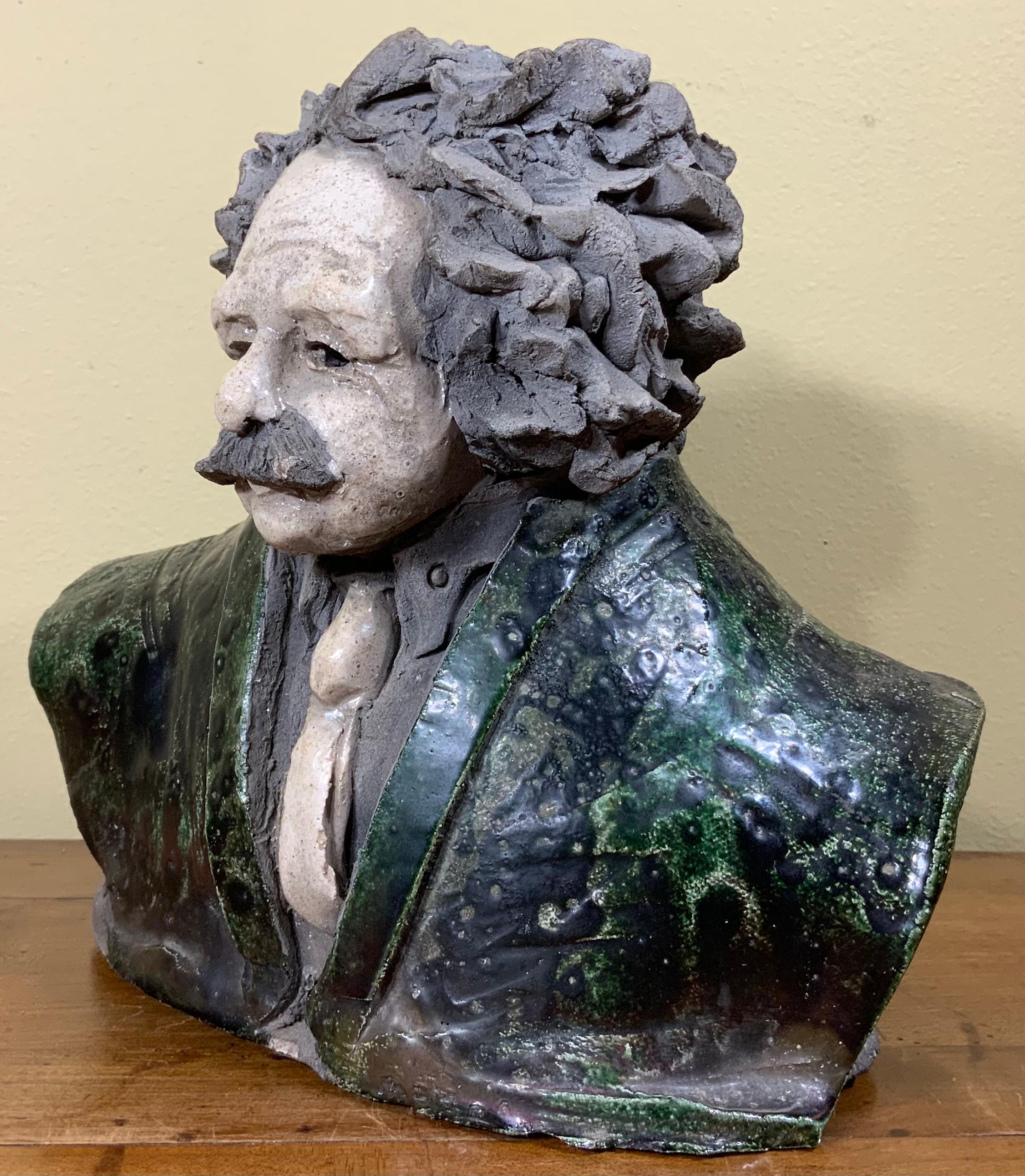 escultura de la cabeza de einstein