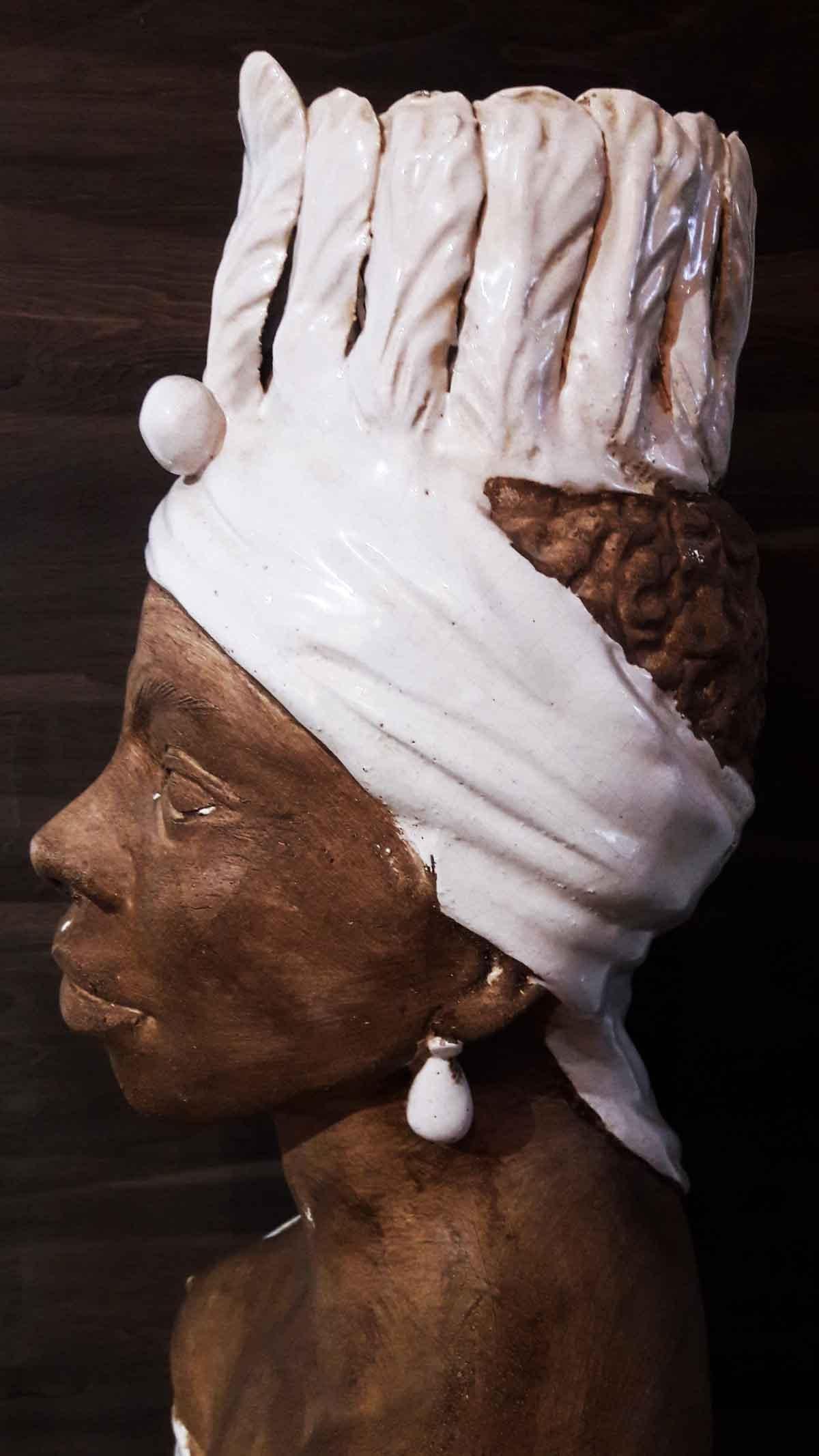 Glazed Bust of an African Woman, Paris, Mid-20th Century