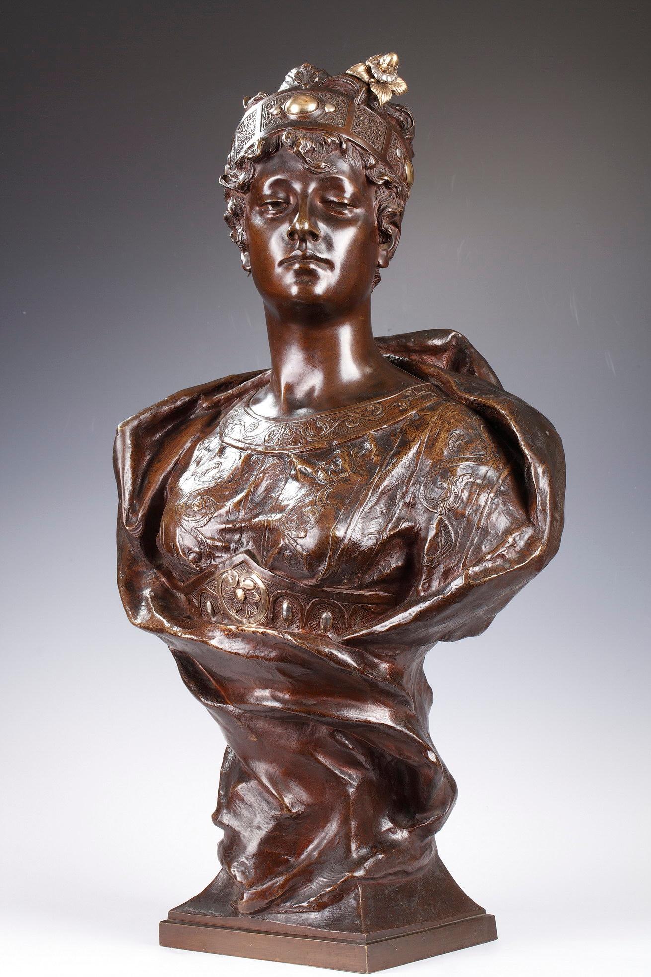 Bust of an Orientalist Princess by G. Leroux, France, Circa 1890 In Good Condition In PARIS, FR