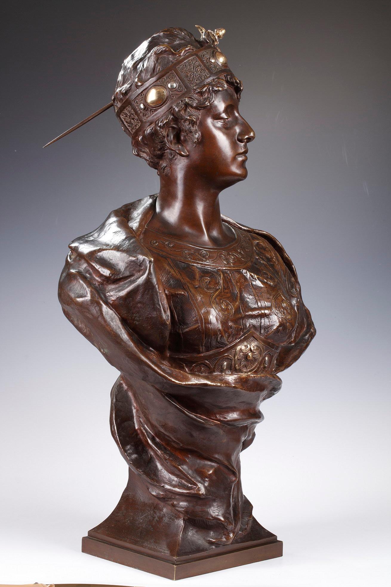 Bronze Bust of an Orientalist Princess by G. Leroux, France, Circa 1890