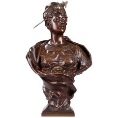 Antique Bust of an Orientalist Princess by G. Leroux, France, Circa 1890
