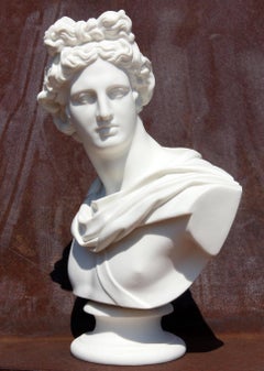 Bust of Apollo Belvedere 19th Century Parian Sculpture
