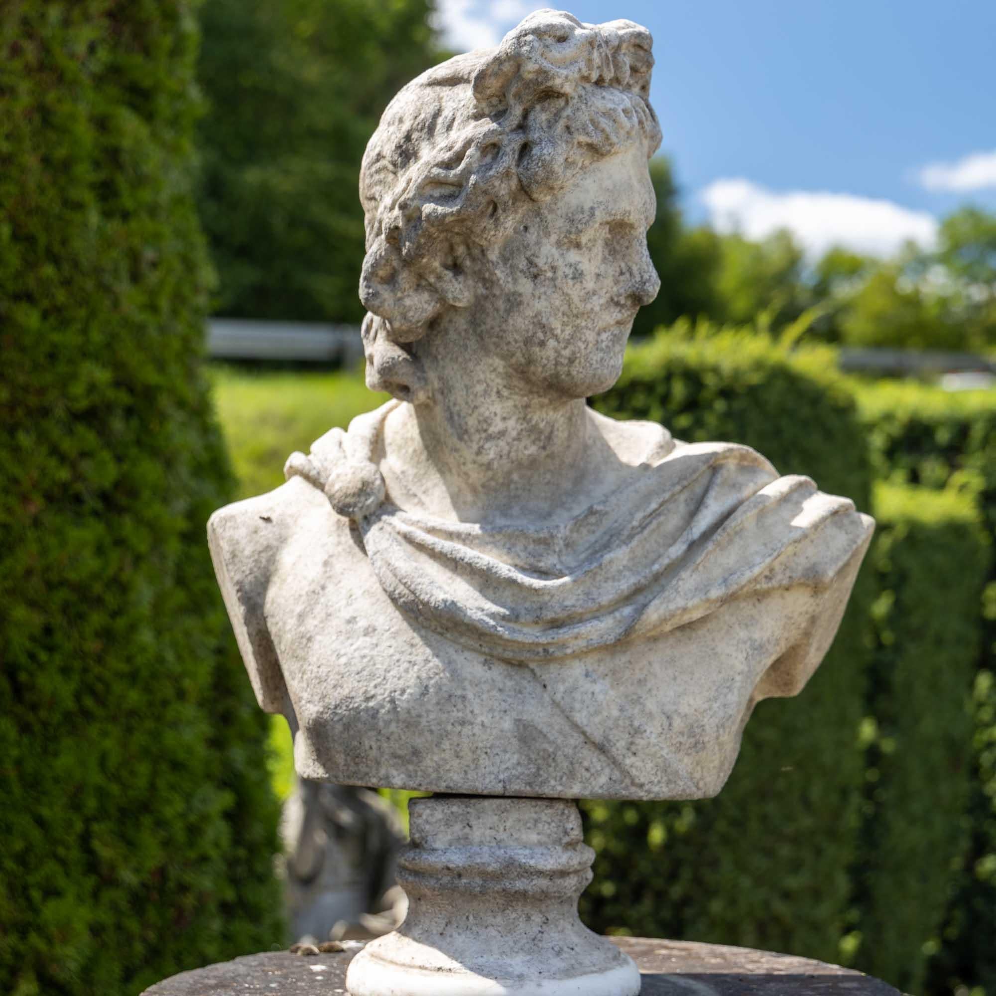 Bust of Apollo Belvedere in Granite, 19th Century For Sale 1