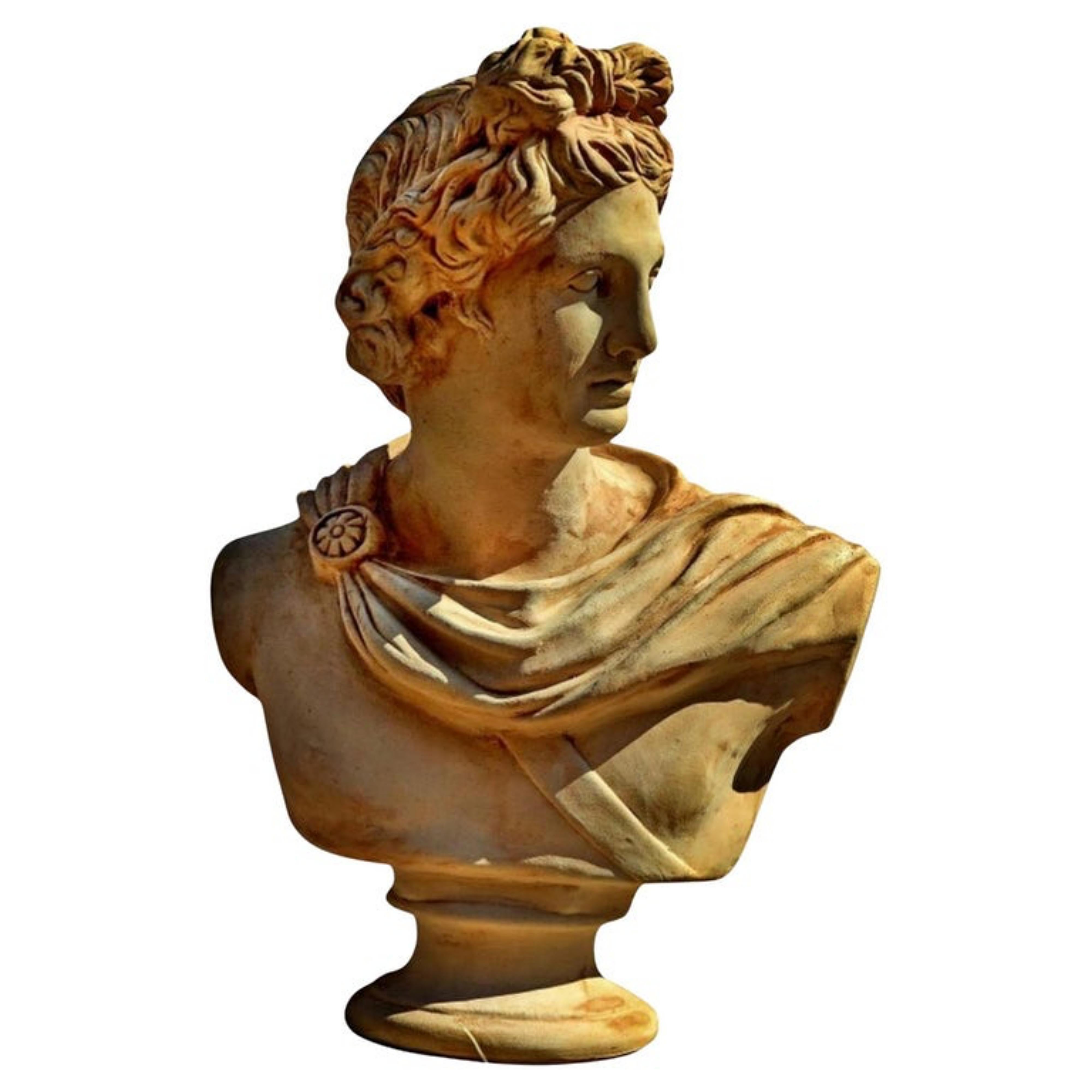 Hand-Crafted Bust of Apollo in Terracotta 