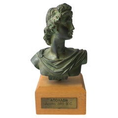 Apollo bronze bust, reproduction from the Vatican museums for sale