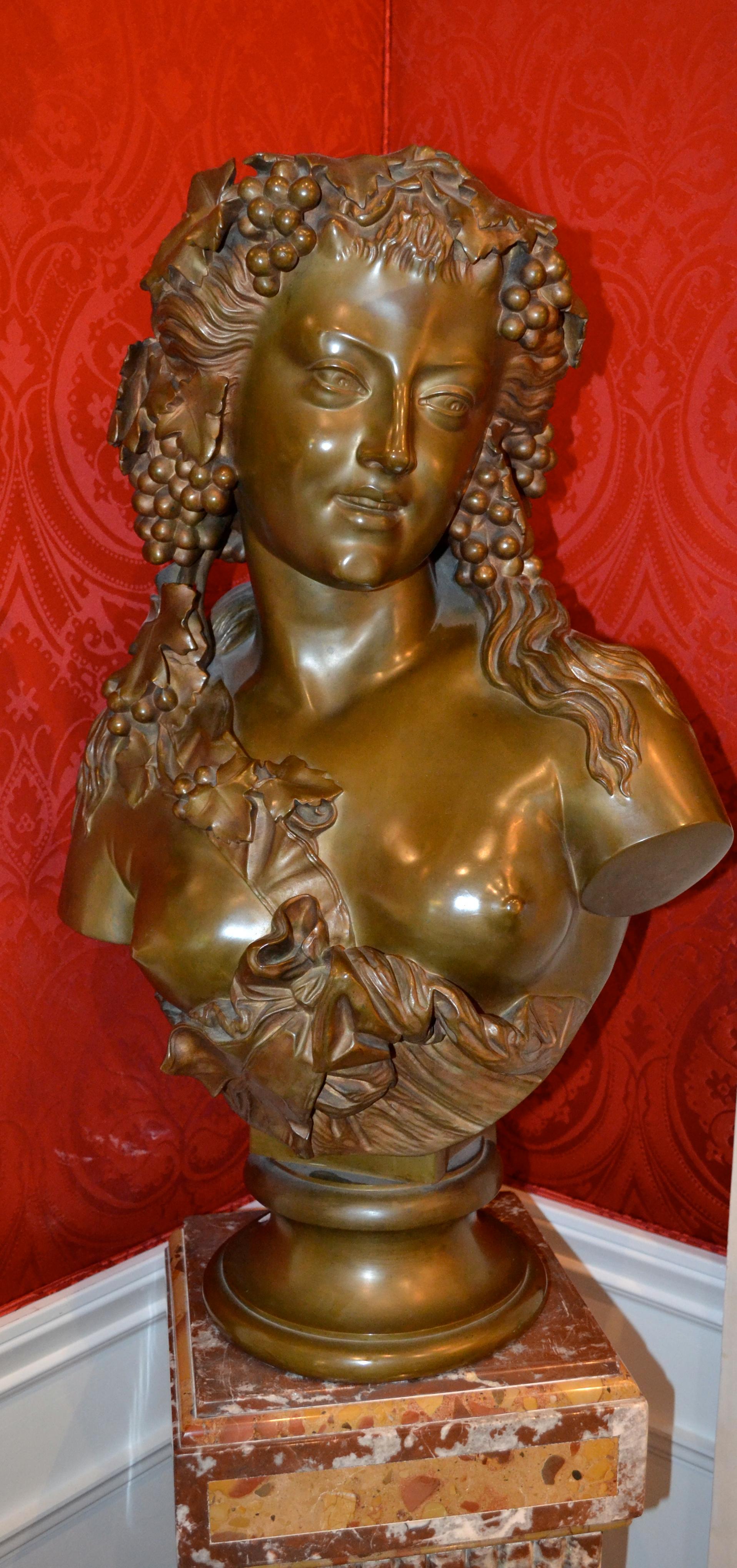 Cast Bust of Bacchante by Auguste Baptiste Clesinger, Rome, 1857 For Sale