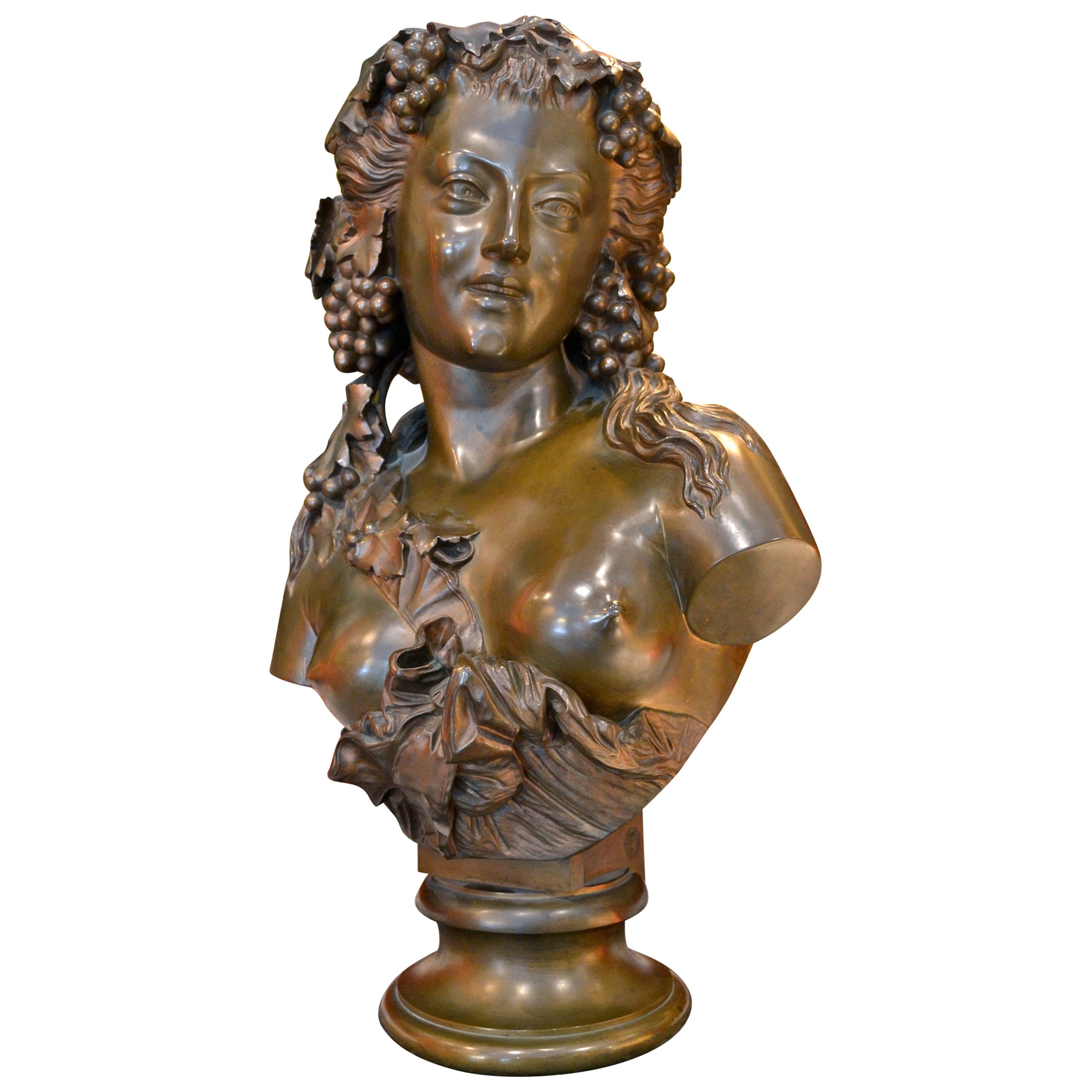 Bust of Bacchante by Auguste Baptiste Clesinger, Rome, 1857 For Sale