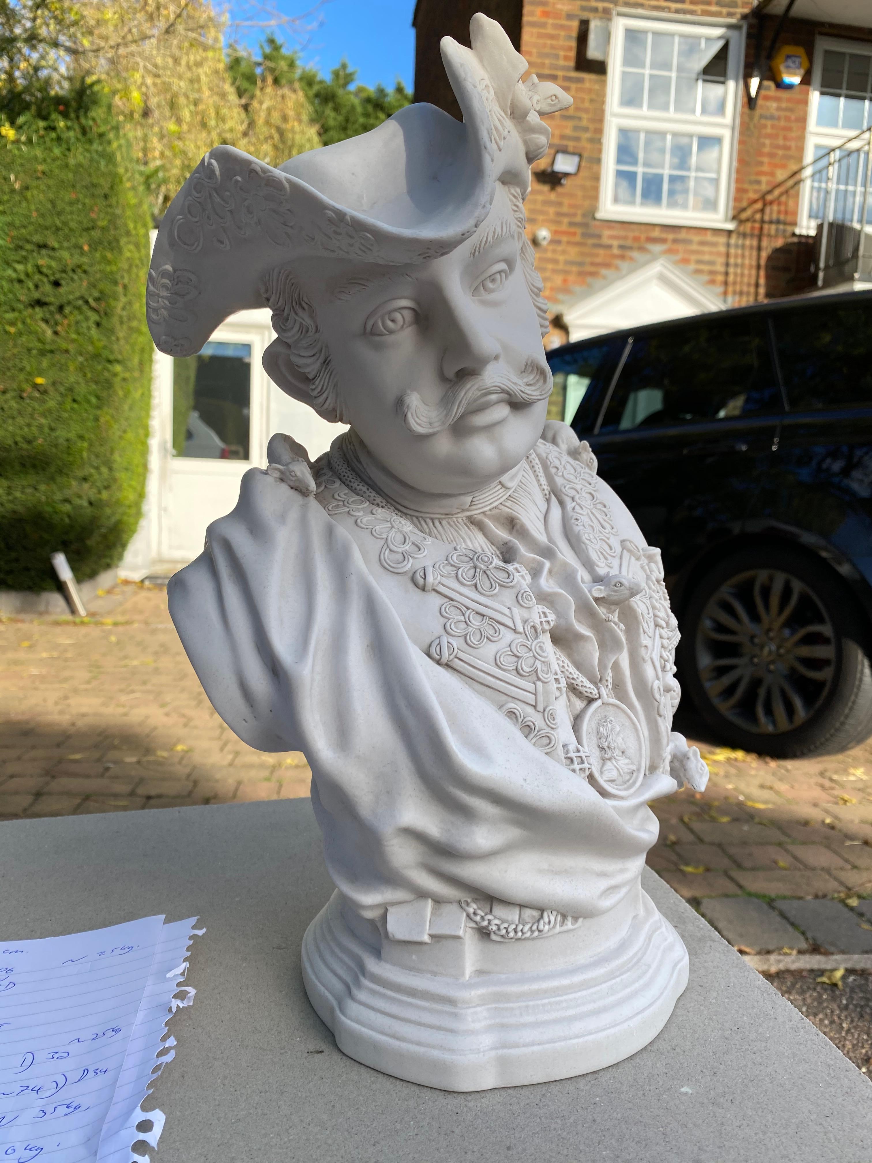 Europeo Busto del Barone Schmiedel - Scultura classica del XX secolo in vendita