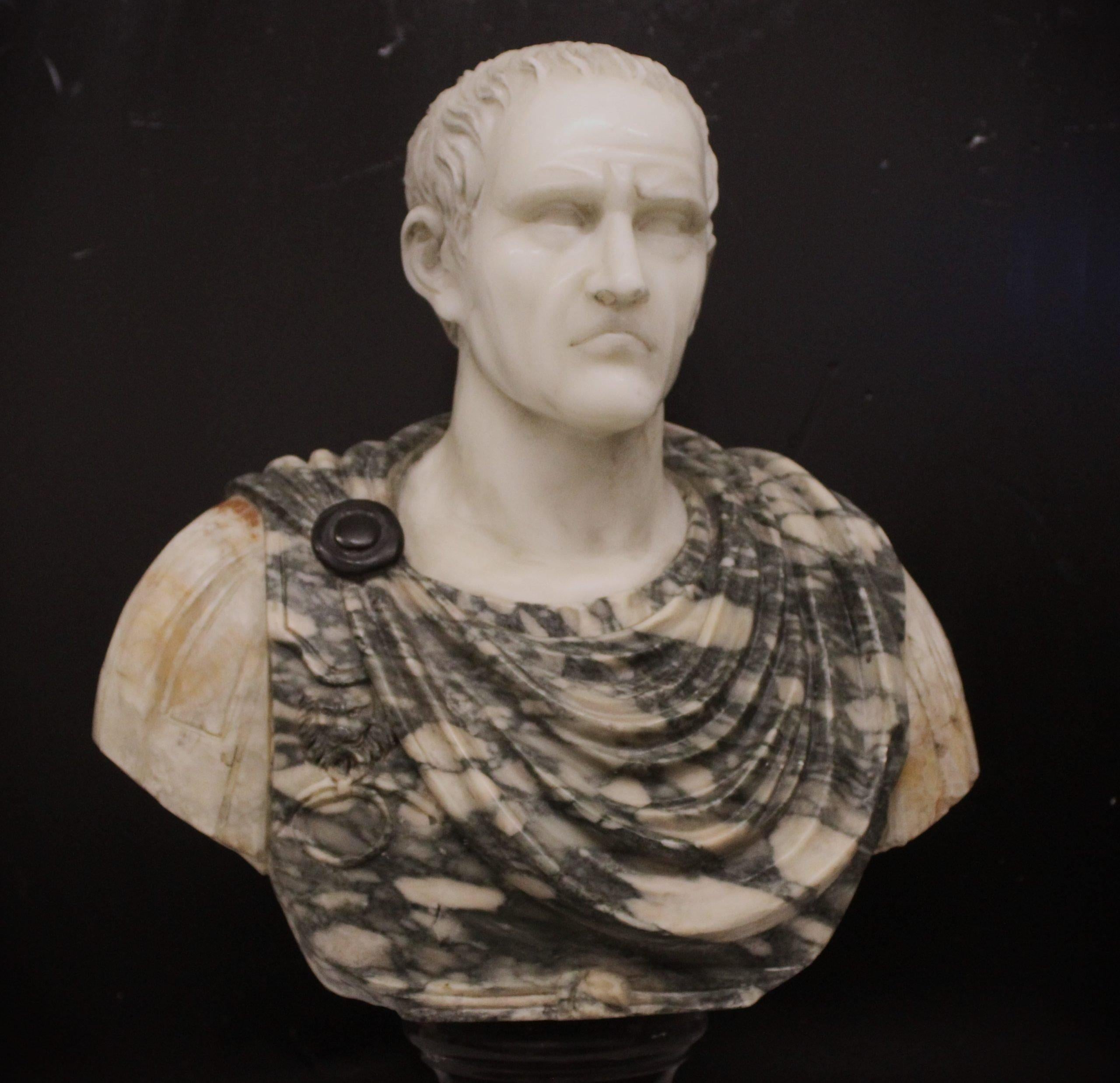 Unknown Bust of Caesar in polychrome marble For Sale
