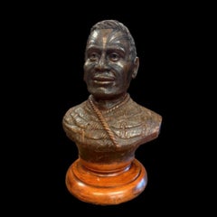 Bust of Chief Tamati Tamaiwhakanehua Kauri gum, New Zealand, circa 1860