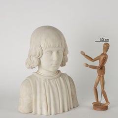 Bust of Child in Marble, XIX Century