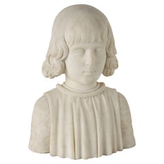 Bust of Child in Marble, XIX Century